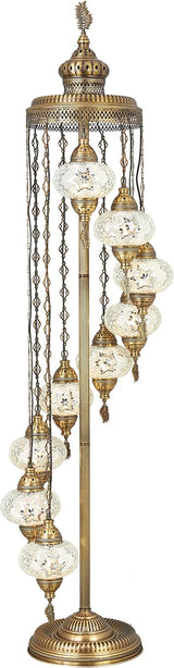 Mosaic Glass Globes Turkish Floor Lamp