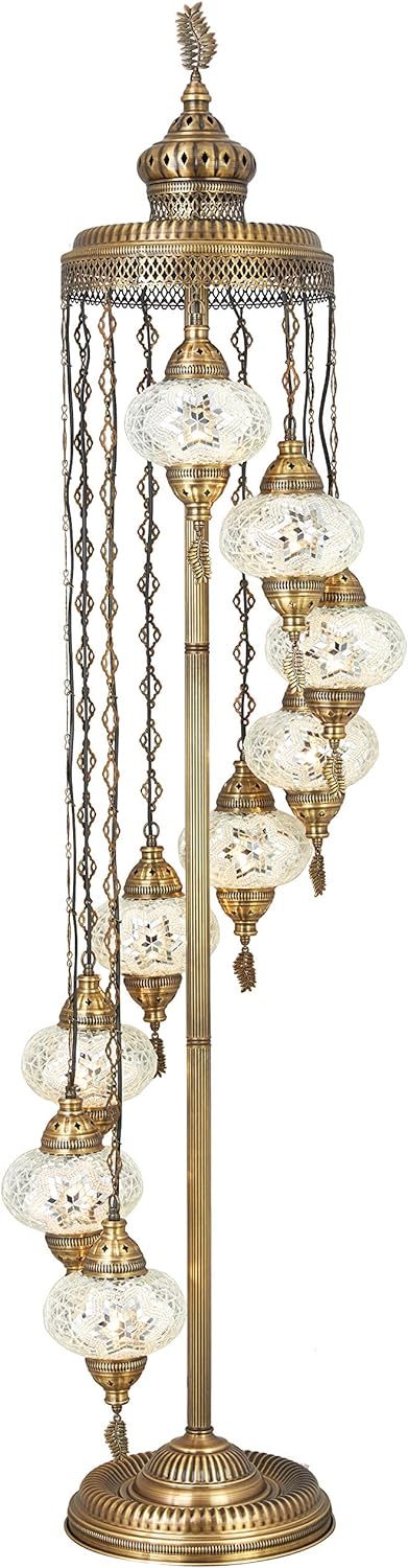 Mosaic Glass Globes Turkish Floor Lamp