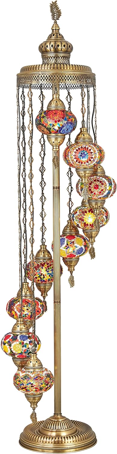 Mosaic Glass Globes Turkish Floor Lamp