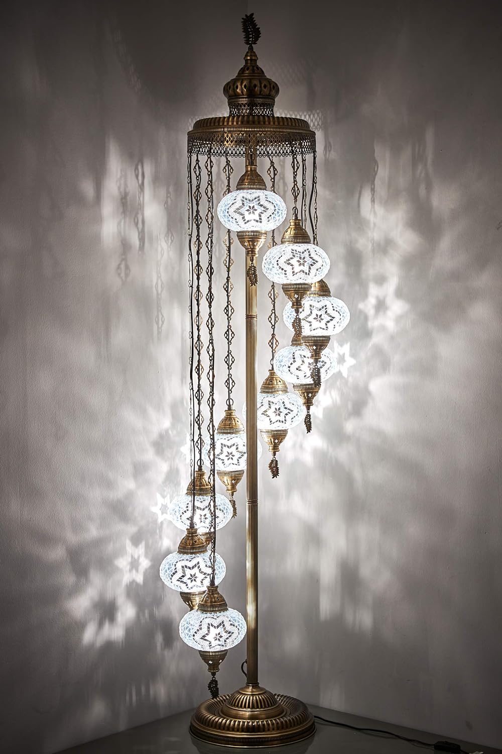 Mosaic Glass Globes Turkish Floor Lamp – Small