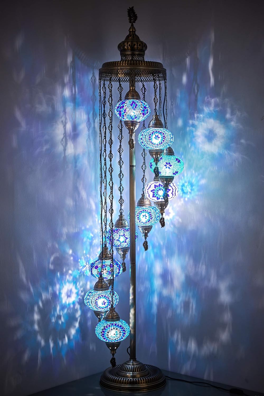 Mosaic Glass Globes Turkish Floor Lamp – Small