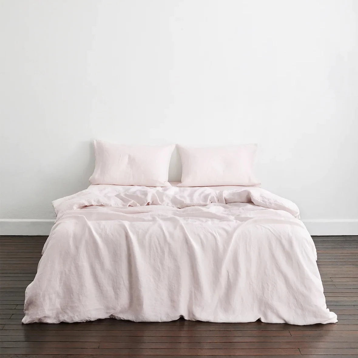 Blush Pink French Linen Bed Sheet Set – view 2