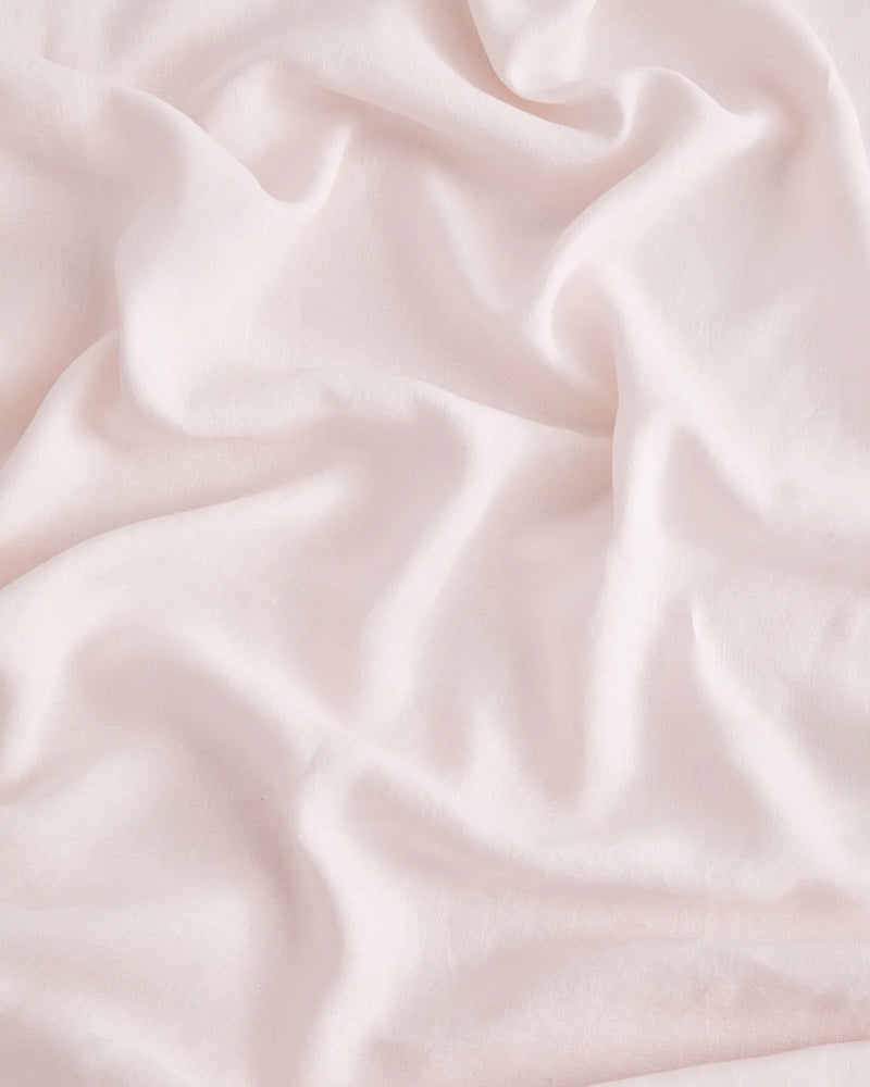 Blush Pink French Linen Bed Sheet Set