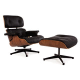 Eames Style Lounge Chair & Ottoman Genuine Italian Leather