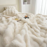 Faux-Fur Rabbit Blanket Throw