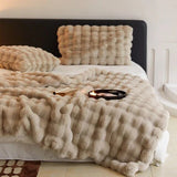 Faux-Fur Rabbit Blanket Throw