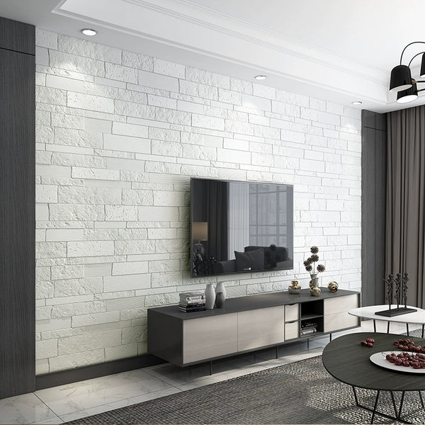 Peel and Stick Modern White Brick Wall Tiles