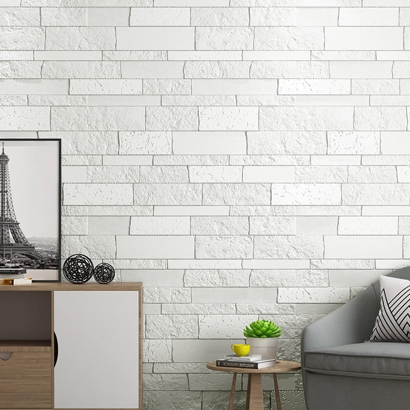 Peel and Stick Modern White Brick Wall Tiles – view 2