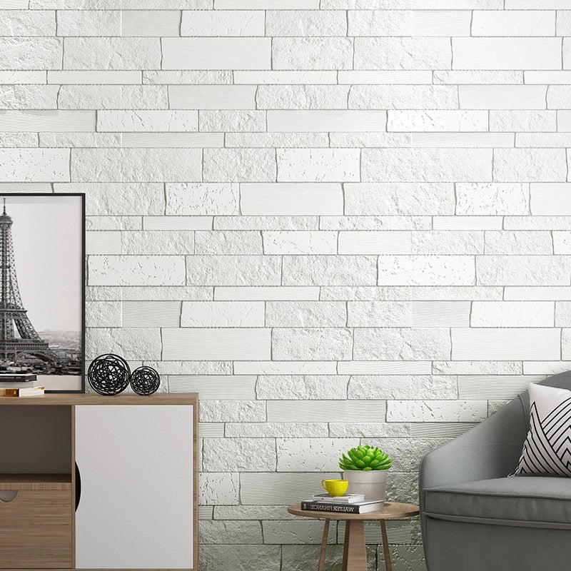 Peel and Stick Modern White Brick Wall Tiles