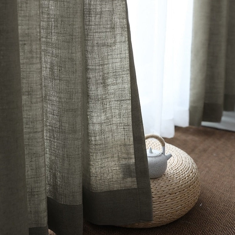 Sheer Dark Gray Linen Drapes