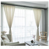 Sheer Ivory White Linen Drapes