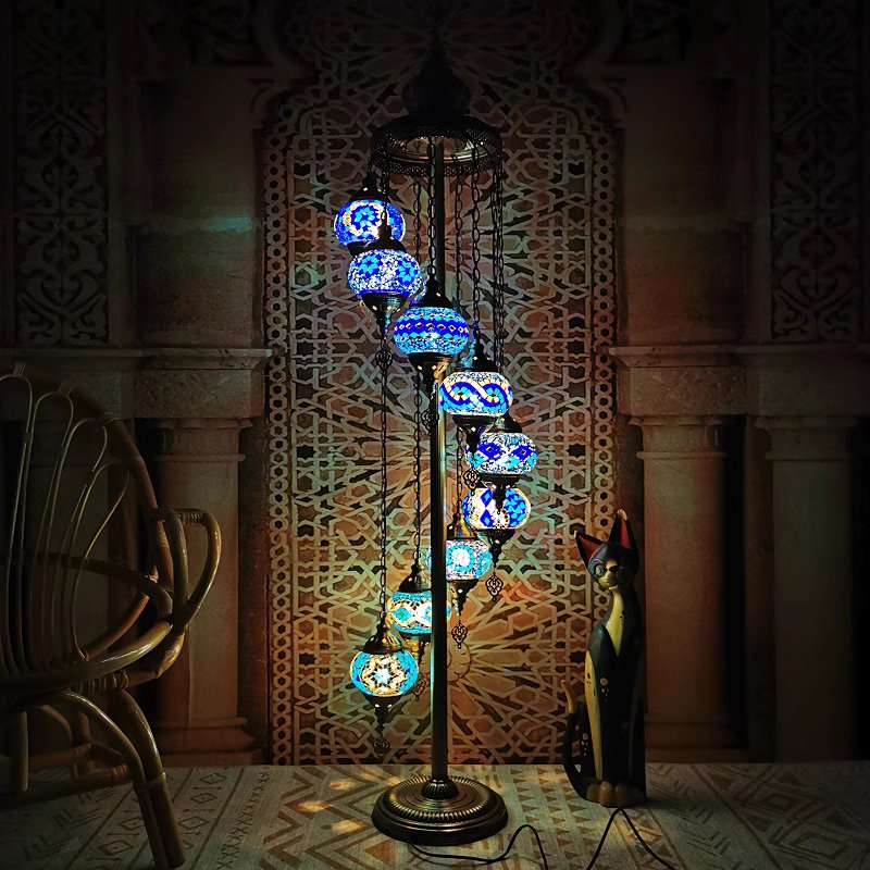 Mosaic Glass Globes Turkish Floor Lamp – view 5