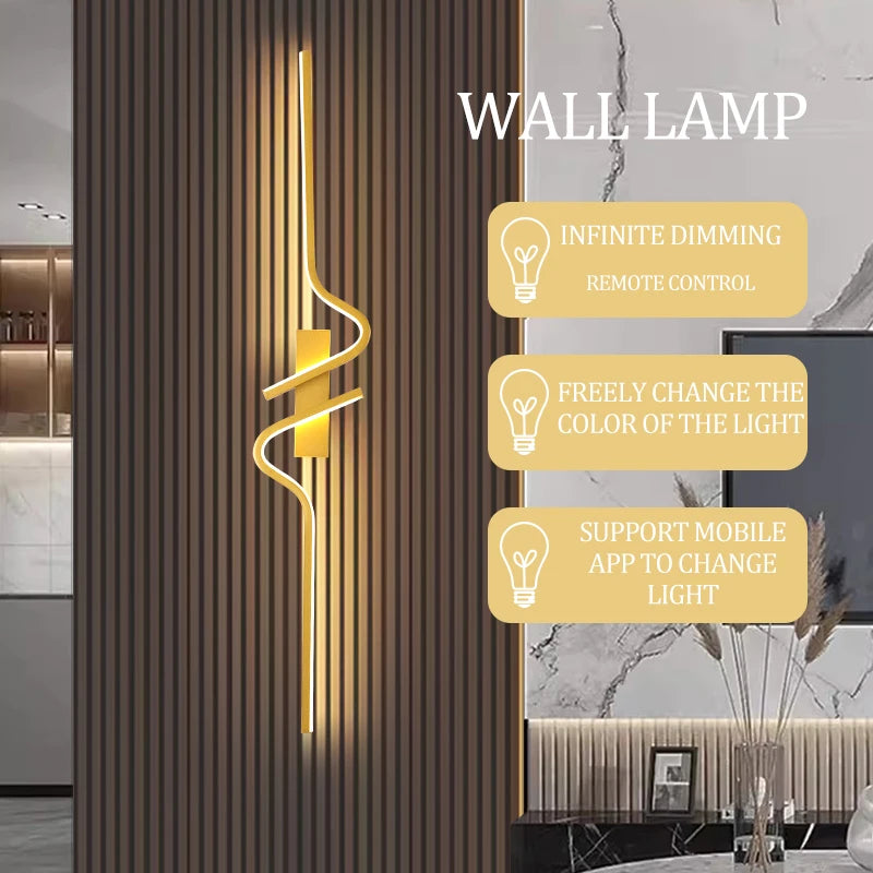Golden LED Wall Light