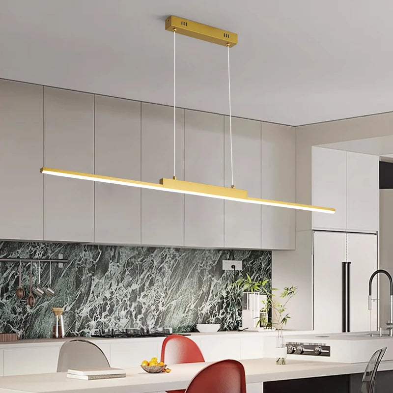 Gold Linear LED Pendant Light - view 4