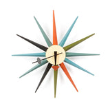 Mid Century Sunburst Clock