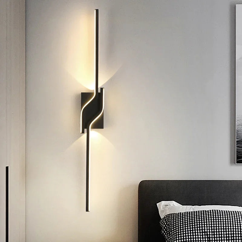 Vertical Black LED Wall Sconce