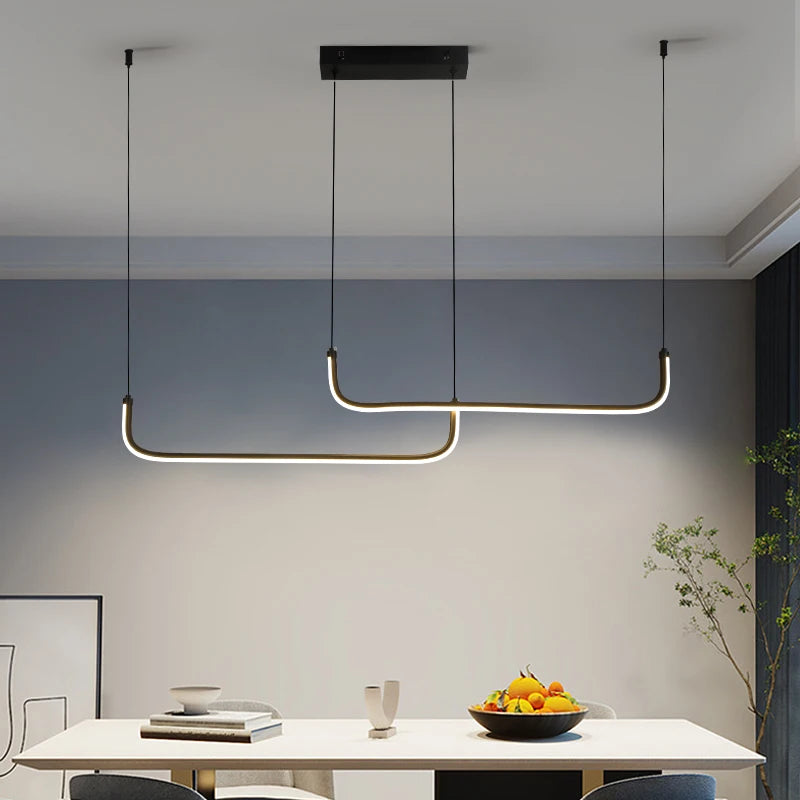 Black Linear Pendant Light