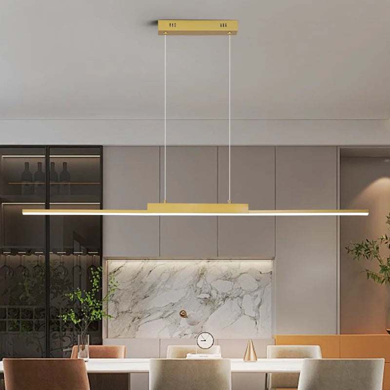 Gold Linear LED Pendant Light