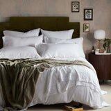 Pure White French Linen Bed Sheet Set