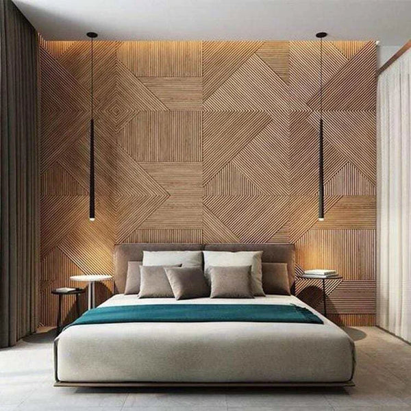 Euclid Stained Wooden Wall Panel