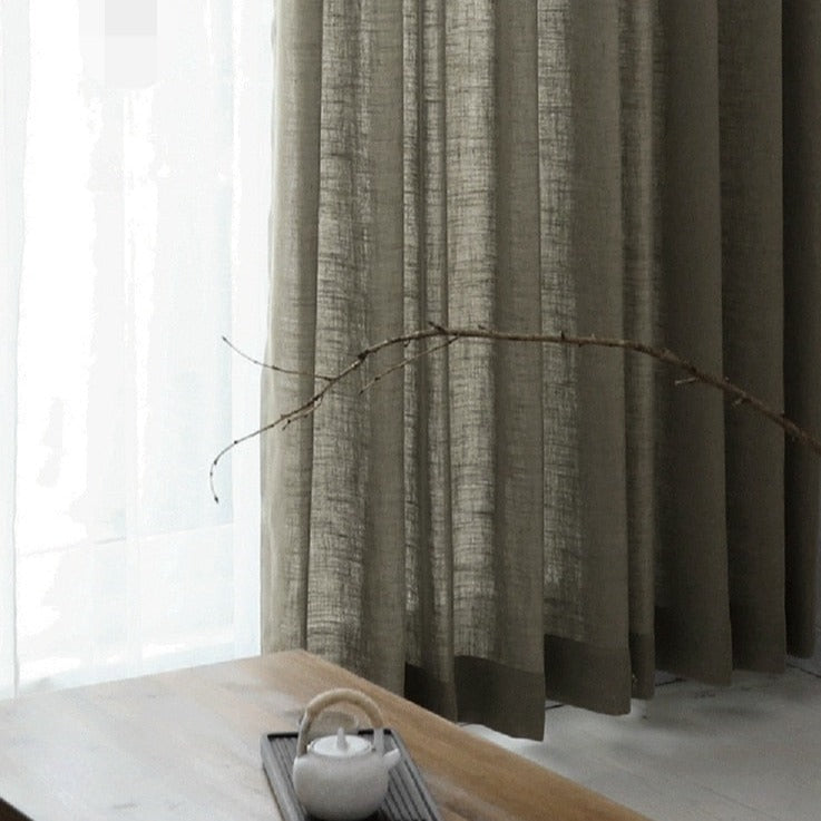 Sheer Dark Gray Linen Drapes – view 2