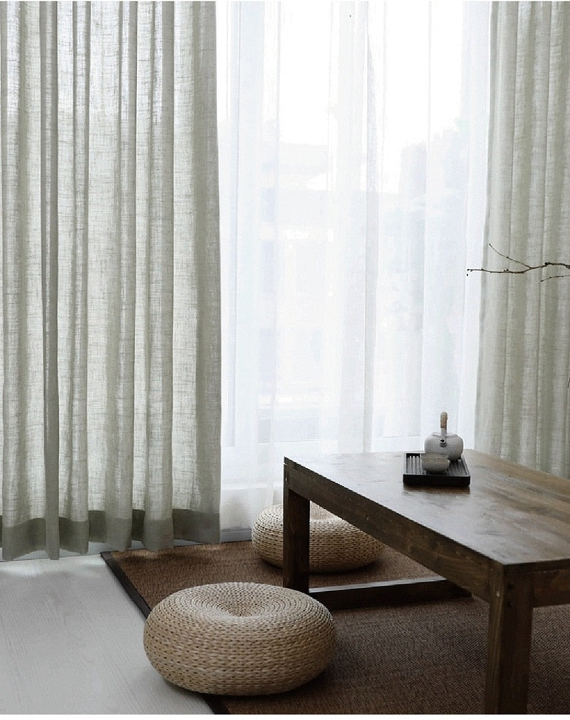 Sheer Light Gray Linen Drapes – view 4