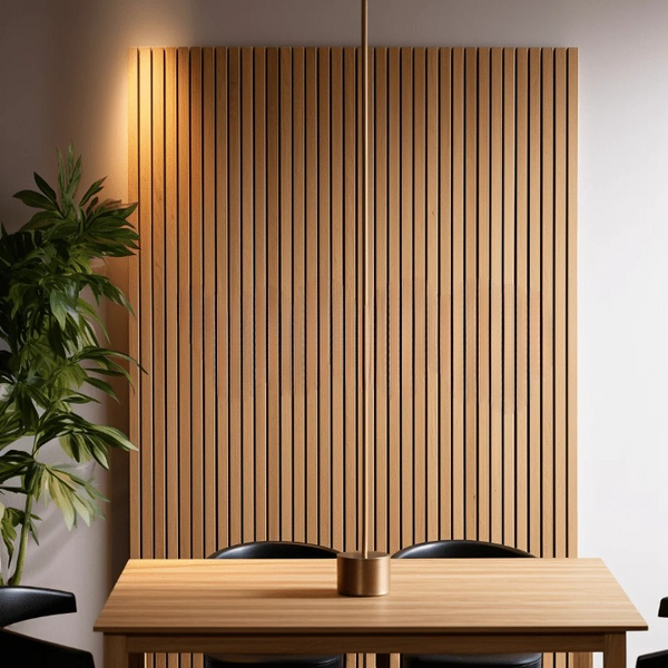 Wide Slat Natural American Oak Acoustic Wood Wall Panels