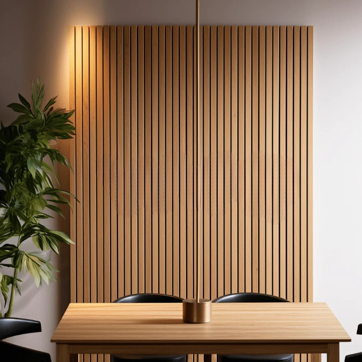 Wide Slat Natural American Oak Acoustic Wood Wall Panels