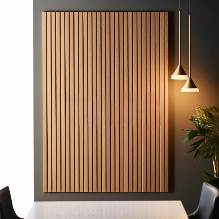 Wide Slat Natural American Oak Acoustic Wood Wall Panels – view 5