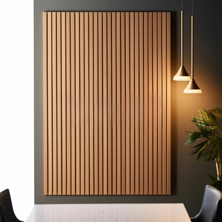 Wide Slat Natural American Oak Acoustic Wood Wall Panels