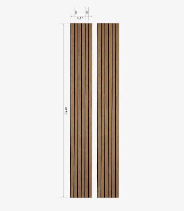 Wide Slat Natural American Oak Acoustic Wood Wall Panels – view 3