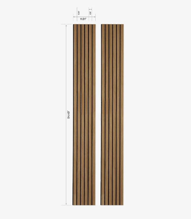 Wide Slat Natural American Oak Acoustic Wood Wall Panels