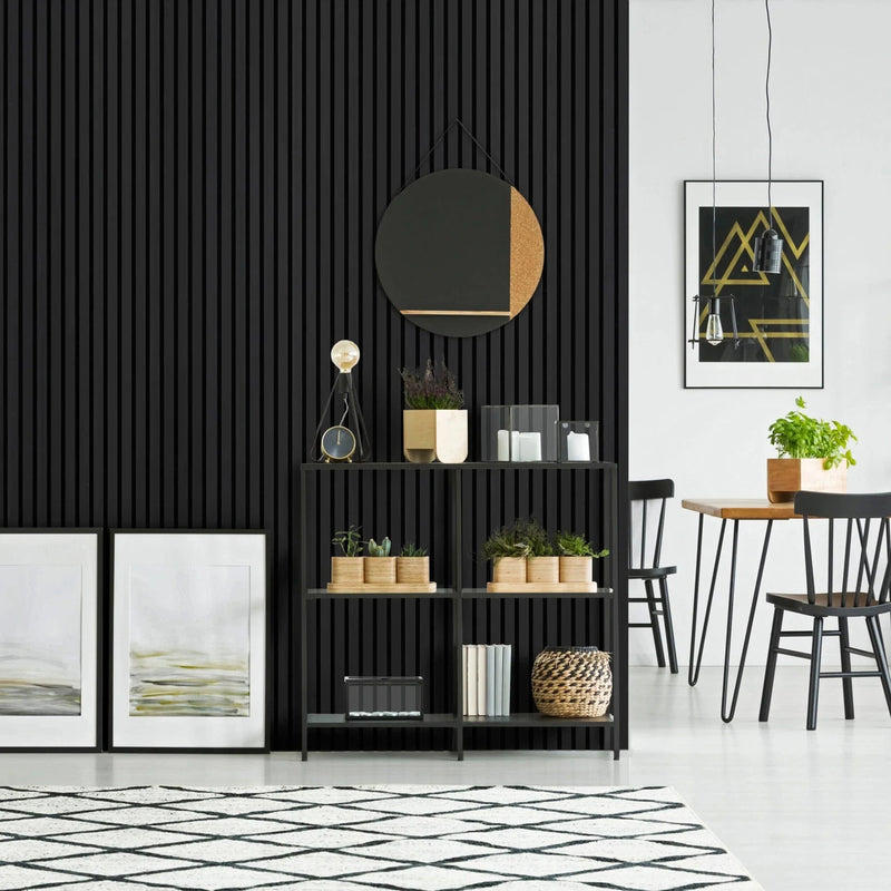 Black Color Matte Acoustic Slat Wall Panels