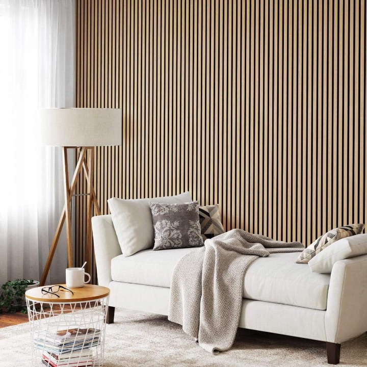 American Natural Oak Luxury Acoustic Slat Wood Wall Panels – view 2