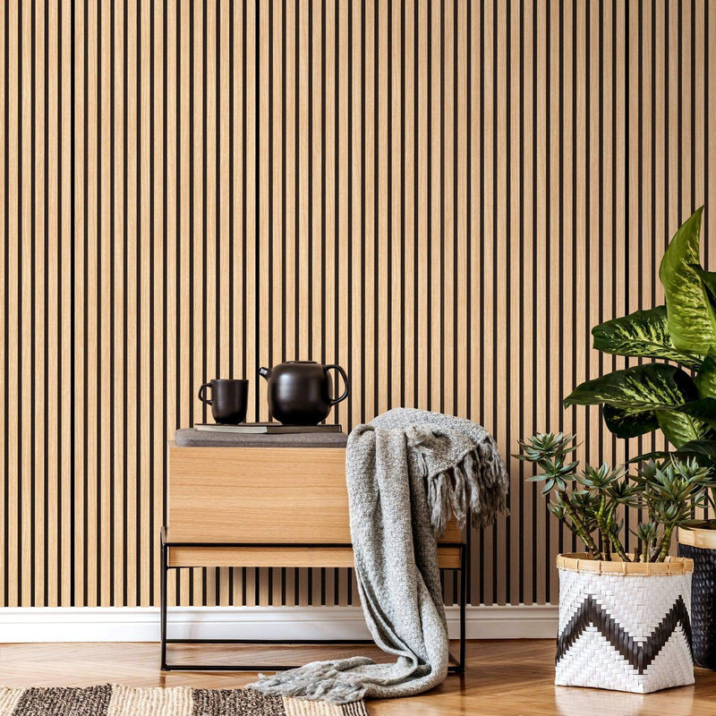 Slatpanel® Luxe American Oak Acoustic Wide Slat Wood Wall Panels