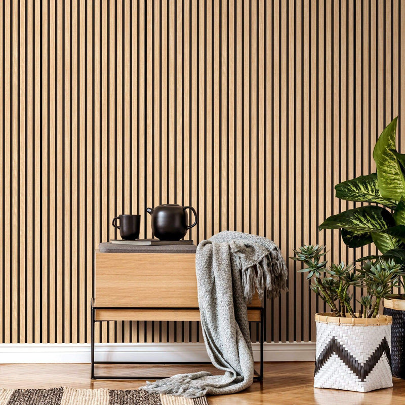 American Natural Oak Luxury Acoustic Slat Wood Wall Panels