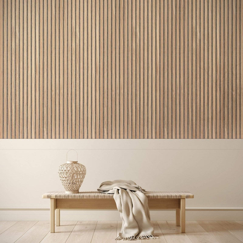 Luxury American Oak Grey Felt Acoustic Slat Wood Wall Panels