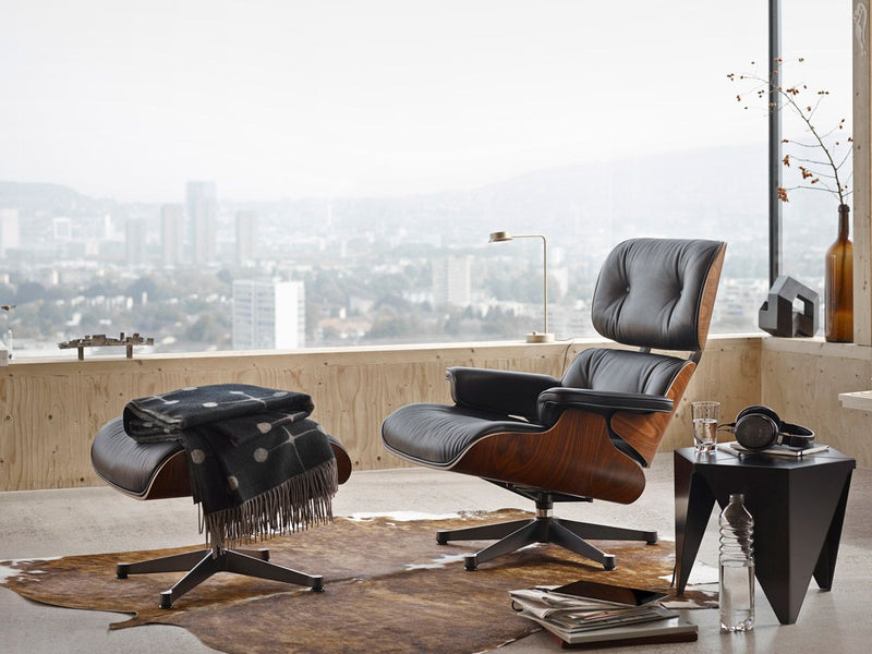 Eames Style Lounge Chair & Ottoman Genuine Italian Leather