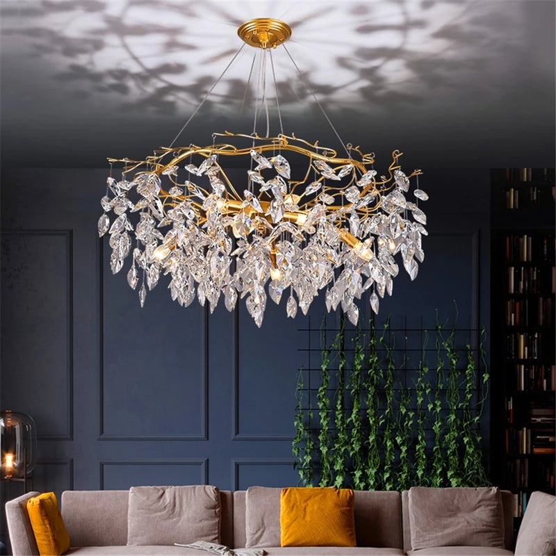 Winter's First Snow Crystal Chandelier