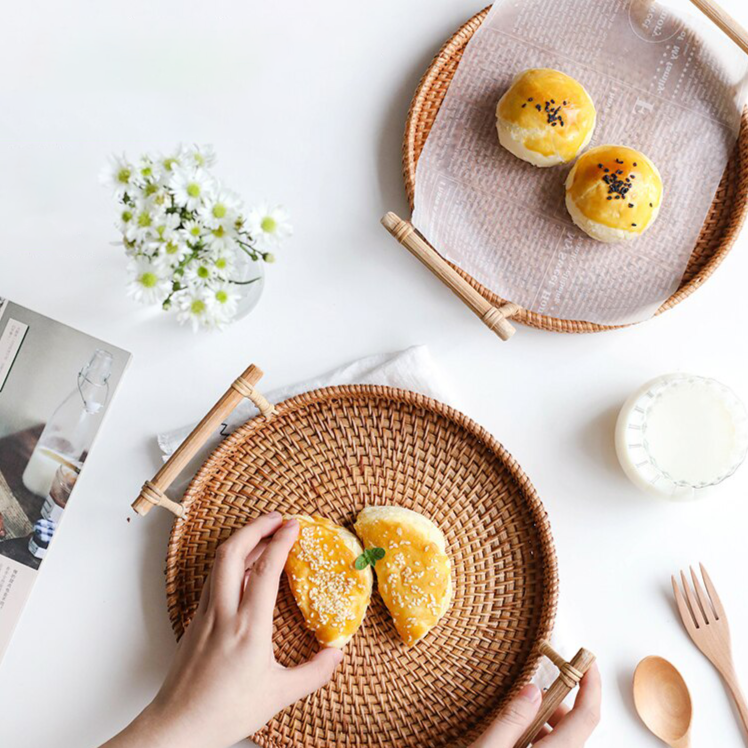 Handwoven Rattan Serving Tray