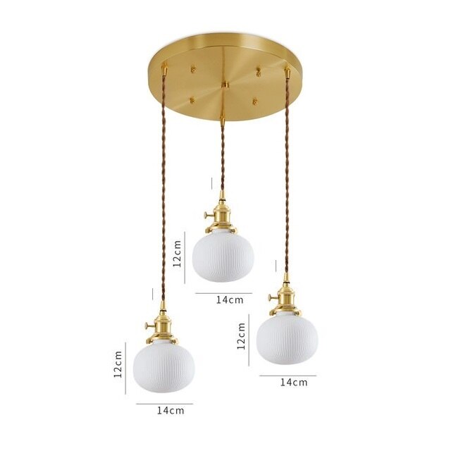 Japanese Style Ceramic Pendant Light, White