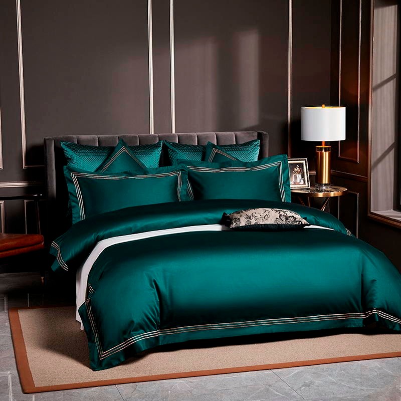 Emerald Embroidered Bedding Set