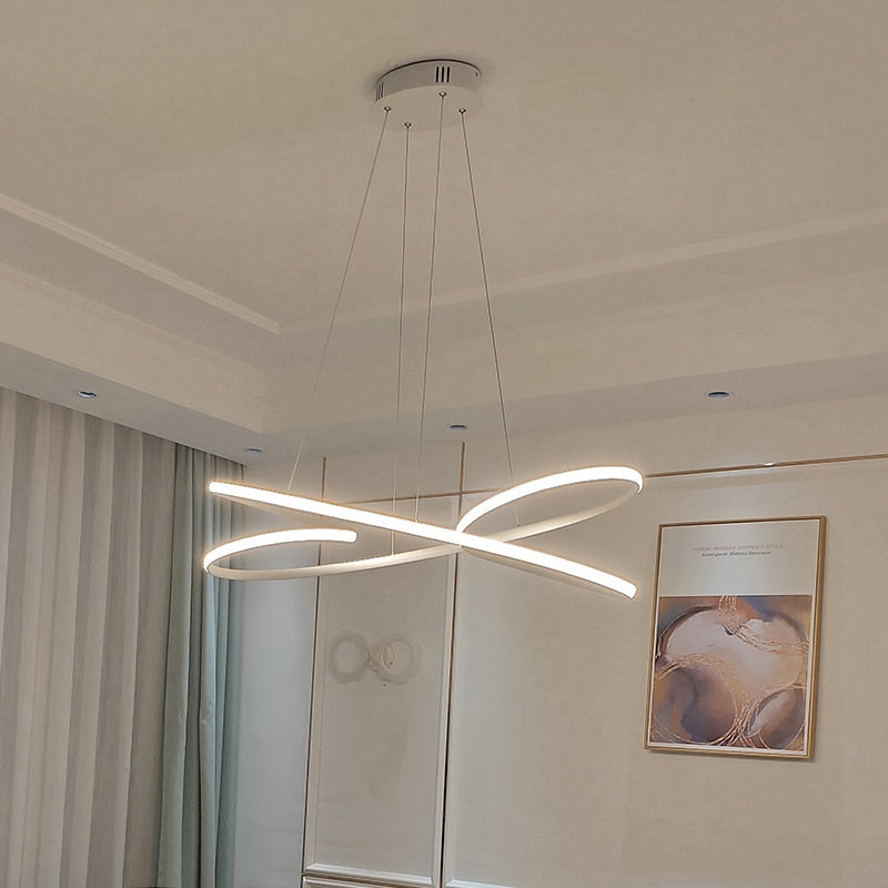 Black/White led pendant lights modern design for living room bedroom hanging light Kitchen Bar suspension ceiling pendant lamp