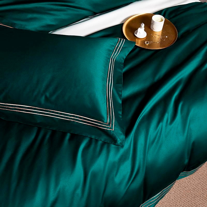 Emerald Embroidered Bedding Set