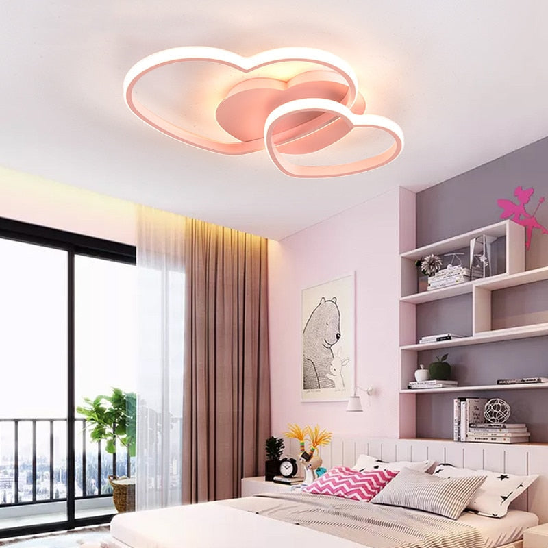 Twin Heart Children's Room Ceiling Light – Two Hearts