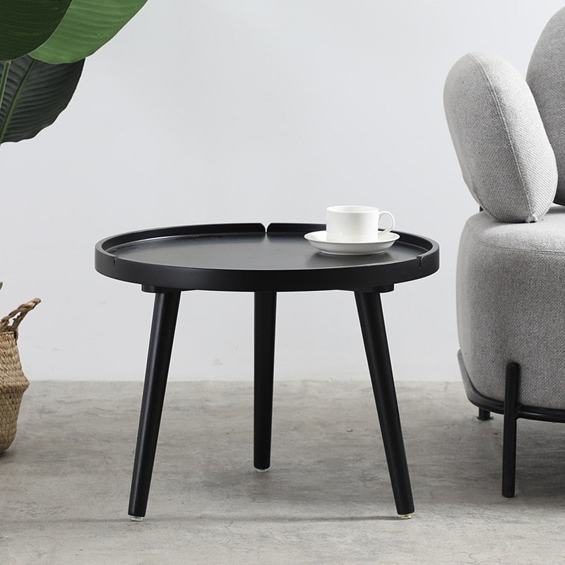 Minimalist Round Side Table – Black