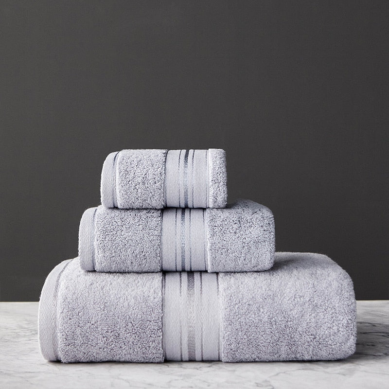 Egyptian Cotton Striped Towel Set