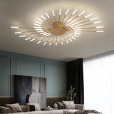 LED Ceiling Light Multi-head Black Or Gold Creative Modern Iron Panel Lamp For Dining Living Room Bedroom Lobby Home Decoration