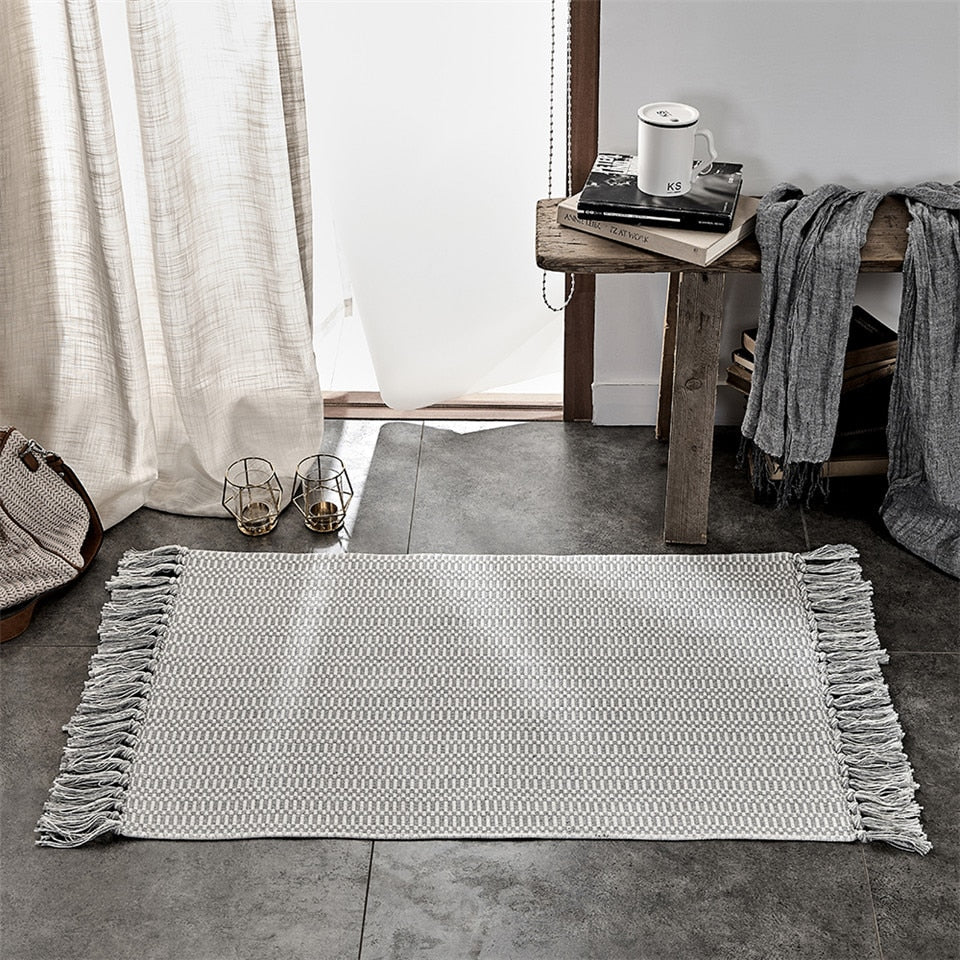 Modern Grey Cotton Mat – view 3