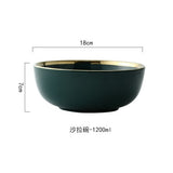 Emerald Green Gold Trim Ceramic Dinnerware 